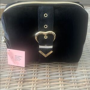 Juicy Couture Black Velvet Cosmetic Case with Gold Accent